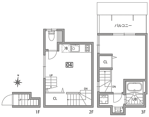 04　1DK　36.83㎡　グランエッグス落合