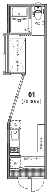 01号室　間取り図