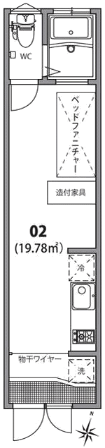 01号室　間取り図