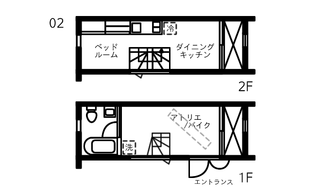 小田急線 千歳船橋駅 デザイナーズマンション 02 間取り図