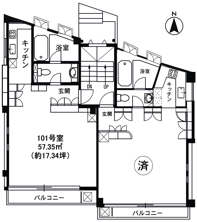 101号室　間取り図