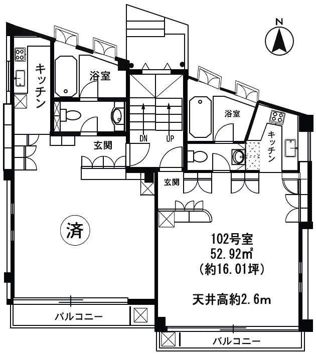 102号室　間取り図