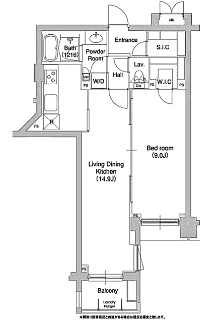 1LDK　54.66m2　コンフォリア原宿