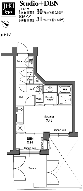 J1・K1タイプ　間取り図