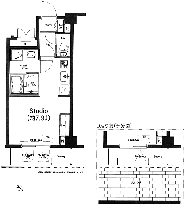 Bタイプ　Studio　24.77ｍ2