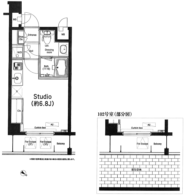 Dタイプ　Studio　21.42ｍ2