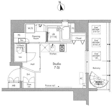 Dタイプ　1R　24.30ｍ2