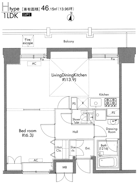 Hタイプ　間取り図