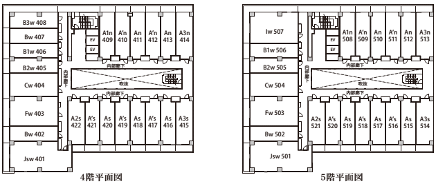 4階平面図 / 5階平面図