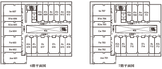 6階平面図 / 7階平面図