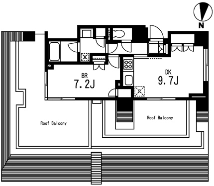 Qタイプ　1DK　43.07ｍ2