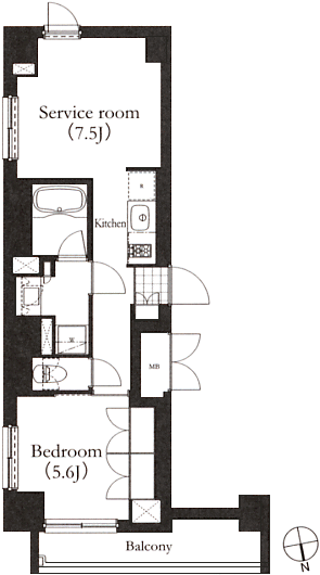 Cタイプ　1K+S　42.42ｍ2