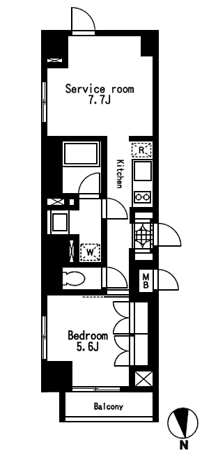 C2タイプ　1K+S　42.91ｍ2