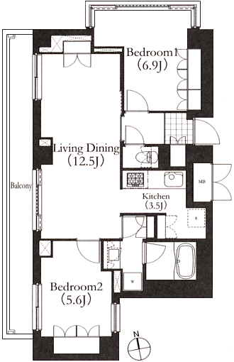 Iタイプ　2LDK　67.00ｍ2