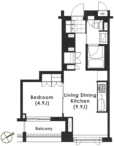 Hタイプ　1LDK　37.85m2