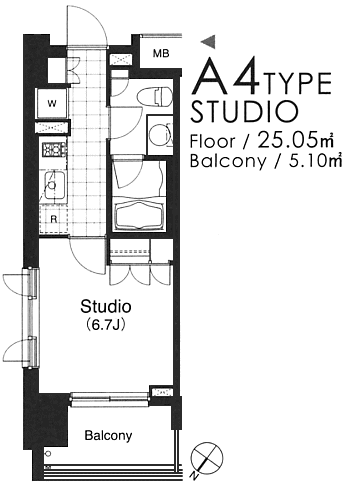 A4タイプ　STUDIO　25.05ｍ2
