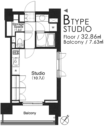 Bタイプ　STUDIO　32.86ｍ2