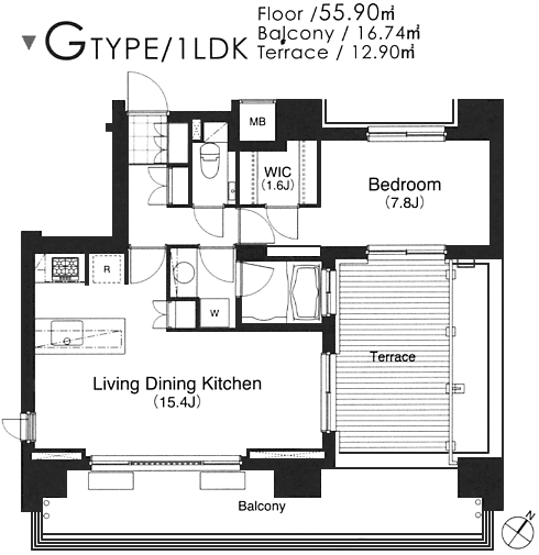 Gタイプ　1LDK　55.90ｍ2