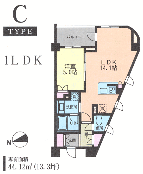 C�^�C�v�@1LDK�@44.12��2