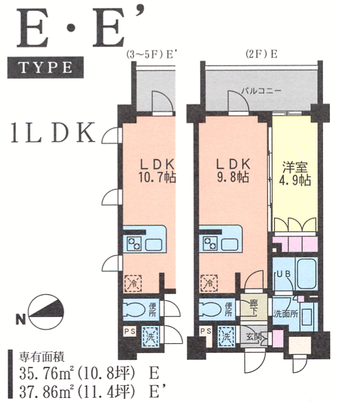 E�EE�f�^�C�v�@1LDK