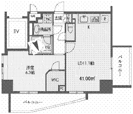 01号室タイプ　間取り図
