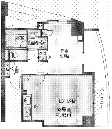 03号室タイプ　間取り図