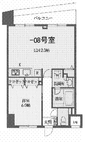 08号室タイプ　間取り図