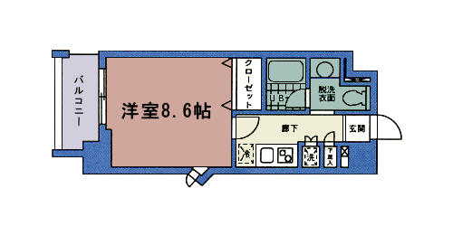 B3・B5タイプ 1K 28.48m2~28.89m2