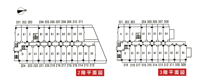 2・3階平面図