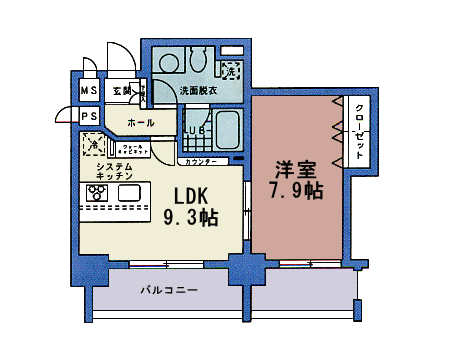 Jタイプ 1LDK 40.19m2