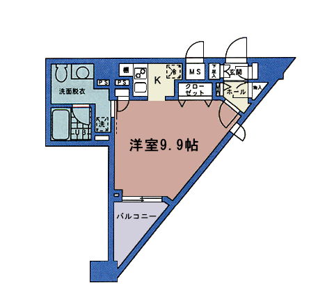 Mタイプ　1K　33.50ｍ2