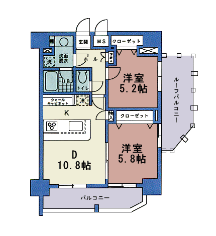 P1・P2タイプ 2DK 51.85m2
