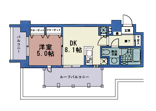 Sタイプ 1DK 34.65m2