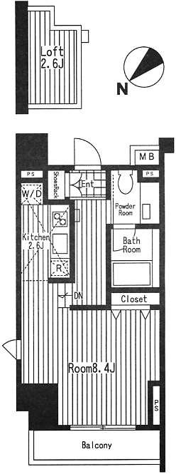 C2タイプ　1K+LOFT　29.93ｍ2