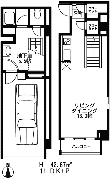 Hタイプ間取り図