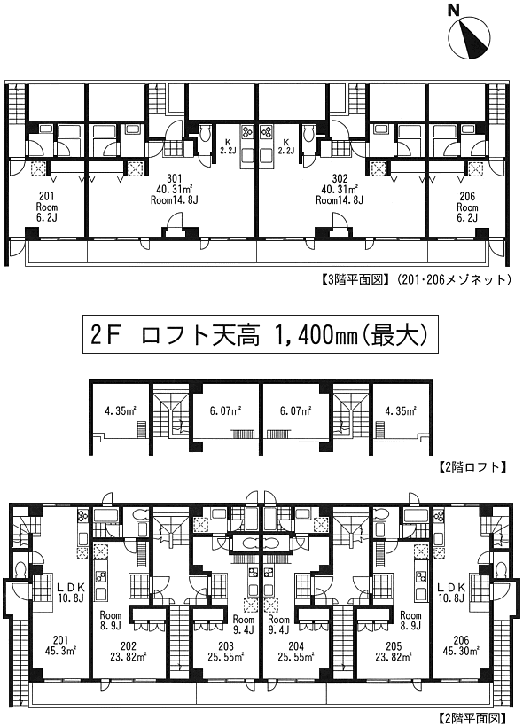 2・3階平面図